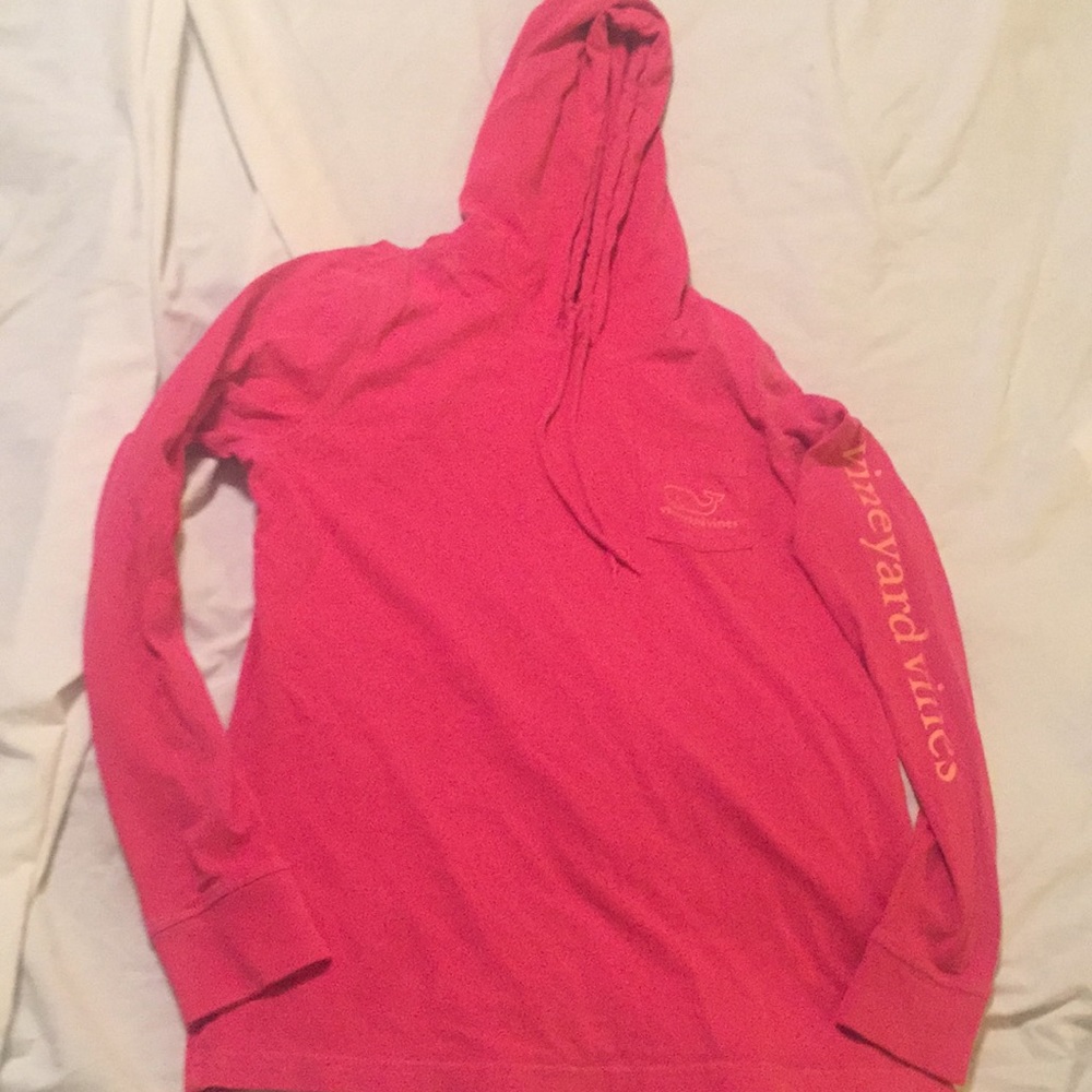 Vineyard Vines Tee Shirt Hoodie XS in Hot Magenta Pink